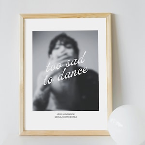 Digital Download: BTS Solo Jeon Jungkook Golden Lyric Minimalistic Art Print