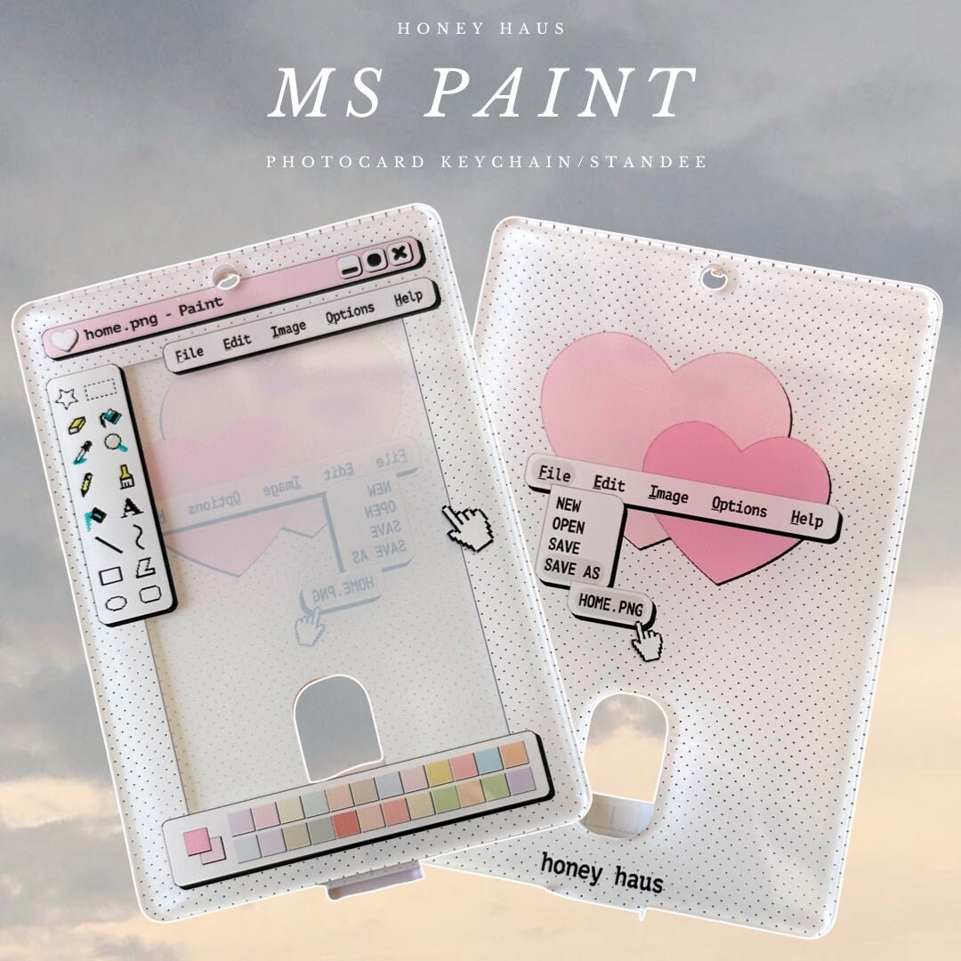 Early 2000s Microsoft Paint Acrylic Photocard Holder (Pink Version)