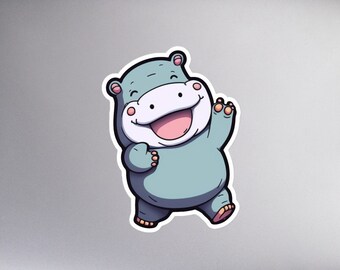 Hippo Stick-E-Figure | Sticker, Available in 3 Sizes