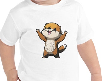 Otter Kleinkind Kurzarm T-Shirt | Unisex, erhältlich in 4 Größen & 3 Farben