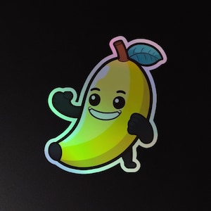 Holographic Banana Stick-E-Figure | Happy Food Sticker, Available in 3 Sizes