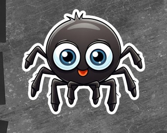 Spider Stick-E-figuur | Halloween-sticker, verkrijgbaar in 3 maten
