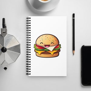 Hamburger Spiral Notebook | 140 Dotted Pages, 5.25” x 8.25”