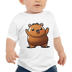 Capybara Baby Jersey Short Sleeve Tee | Unisex, Available in 3 Sizes & 3 Colors