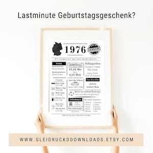 1976 | 50th Birthday Gift | Birthday Newspaper | Birthday Present 1976 | Year of Birth 1976 | Last-Minute Gift | Print Instantly