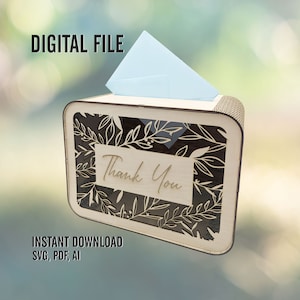 Danke-Karte Box | Digitaler Download | ai svg pdf | Hochzeit Kartenbox | Kartenbox