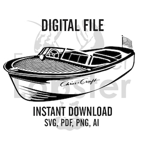 Chris Craft Sportsman Vector Image | Digital Image Download | .ai .svg .png .pdf