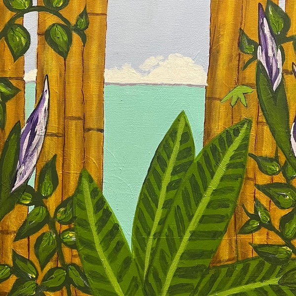 Bamboo Painting Etsy