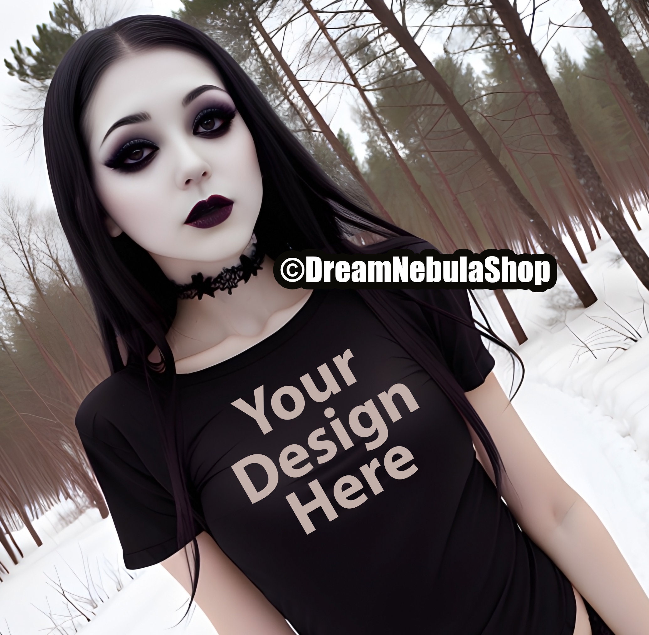 gothic-models-black-t-shirt-mockup-bundle-goth-mockup-various-poses-and