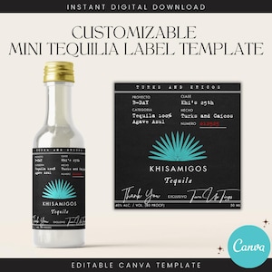 Benutzerdefiniertes Mini-Flaschenetikett für Casamigos Anejo - bearbeitbare Canva-Vorlage