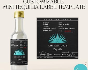 Mini Custom Casamigos Anejo Bottle Label - Editable Canva Template