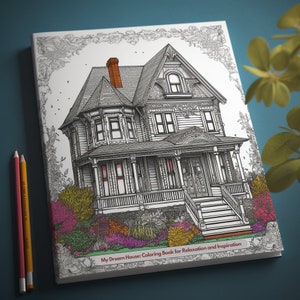 32 Houses Coloring Book - Adults Kids Coloring Pages, Instant Download, Printable PDF File