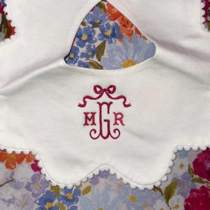 Monogram bow, initial burp bib, baby girl, gift, embroidered, burp, rag, monogram, baby gift, baby shower gift