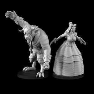 Angry Beauty and the Beast Miniatures
