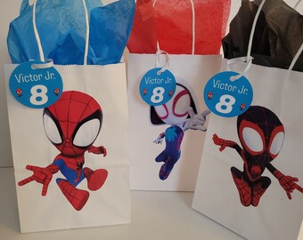 Personalized spidey inspired goodie bags - 8pk