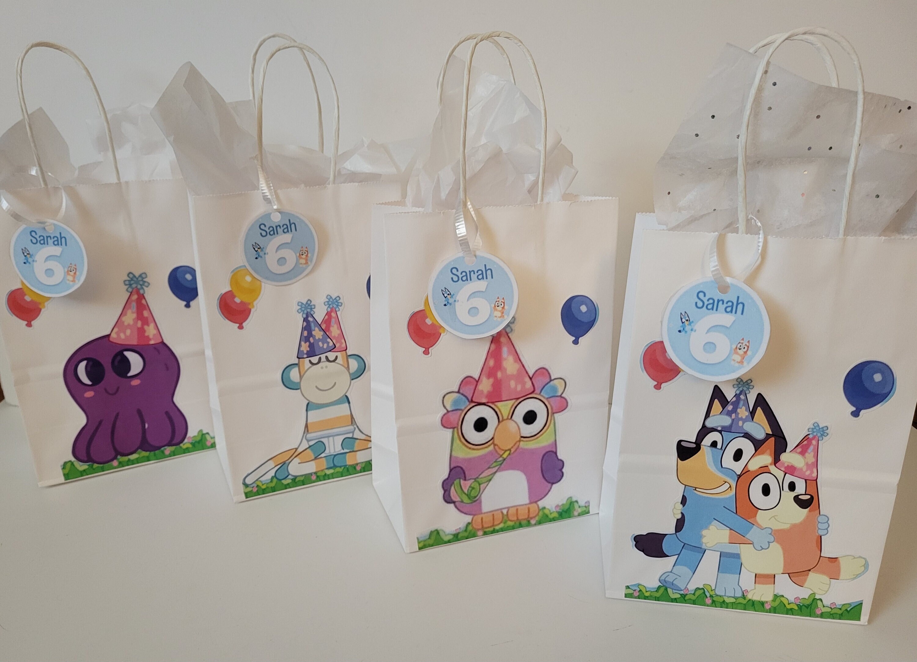 Bluey Paper Bags with Laminated Tags