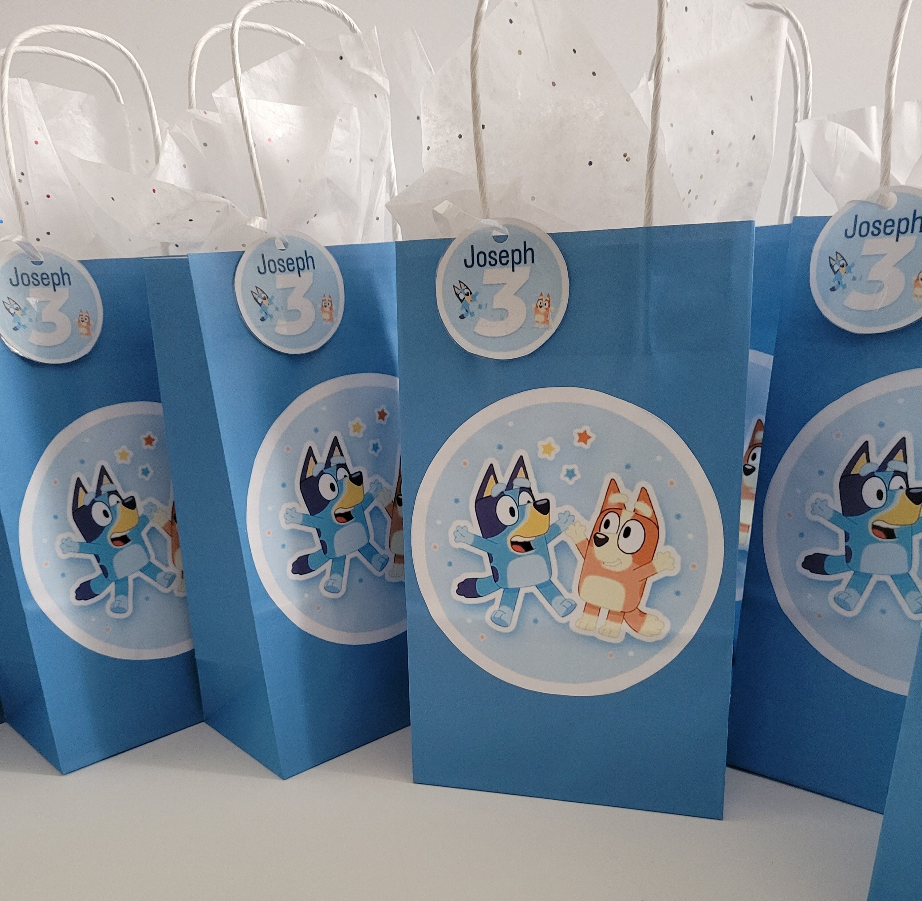 Bolsas Personalizadas Cumpleaños Bluey 10 Un. #d1 + Etiqueta