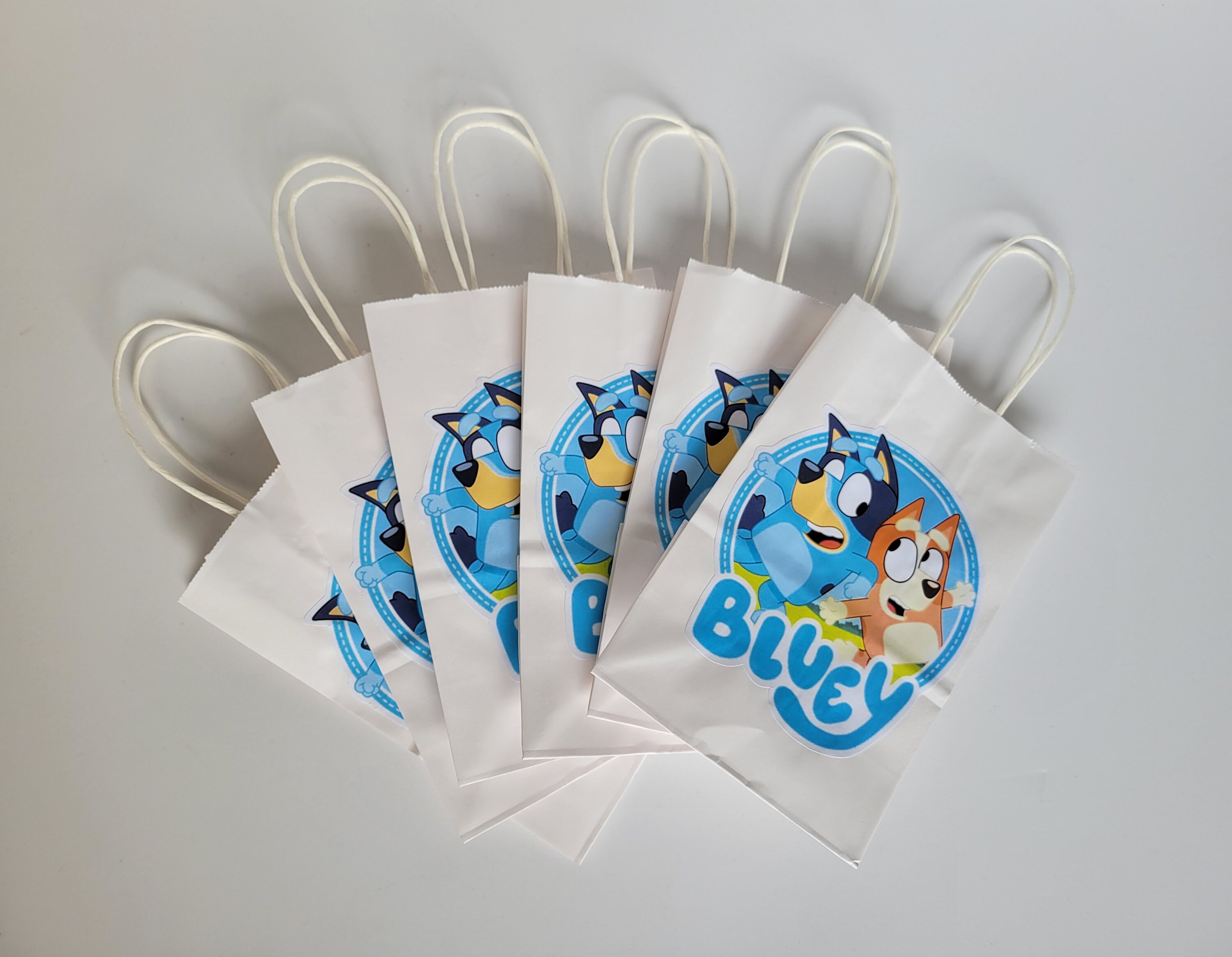 Bluey Paper Favor Bags with Custom Tags