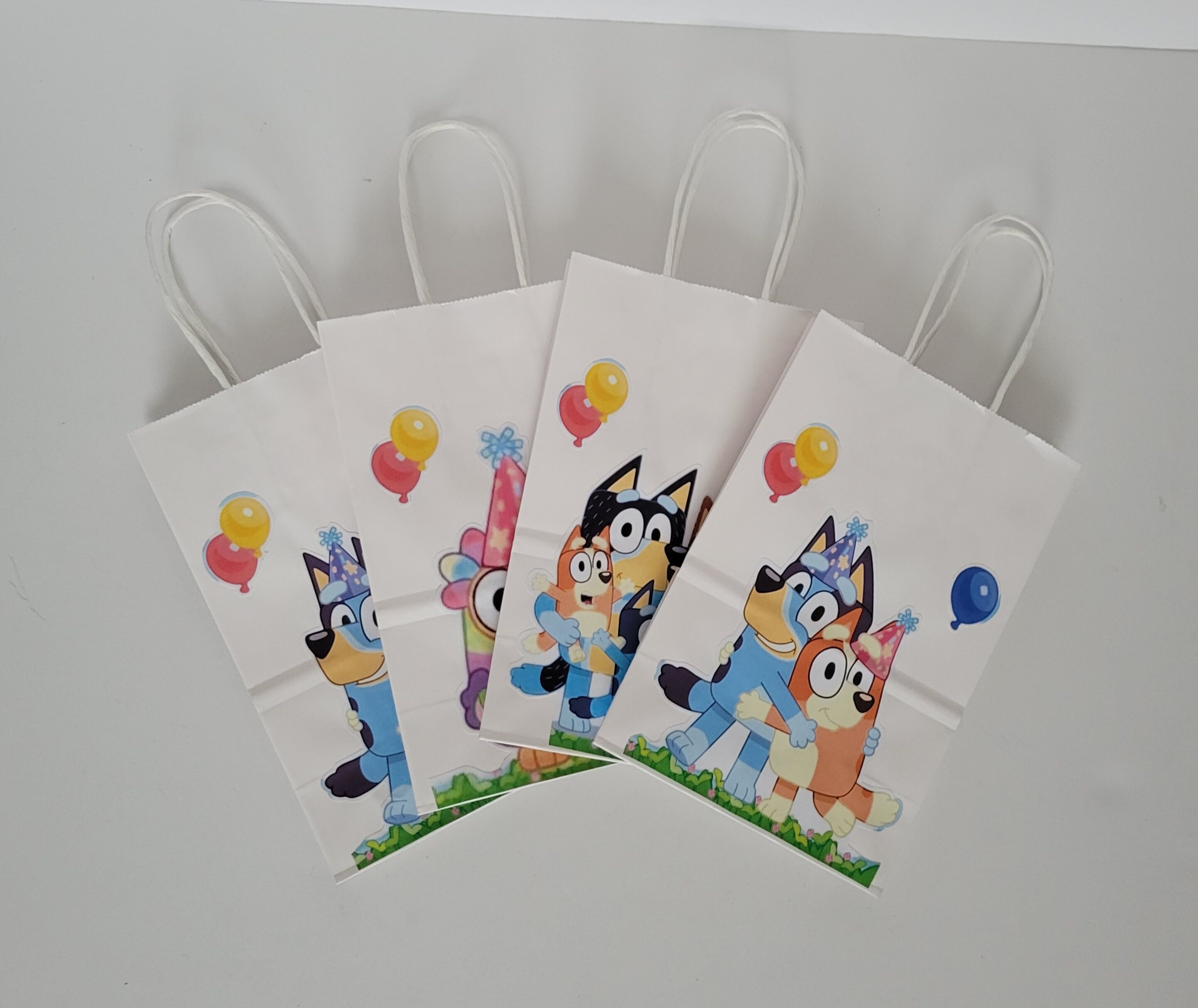 Bluey Paper Bags with Laminated Tags