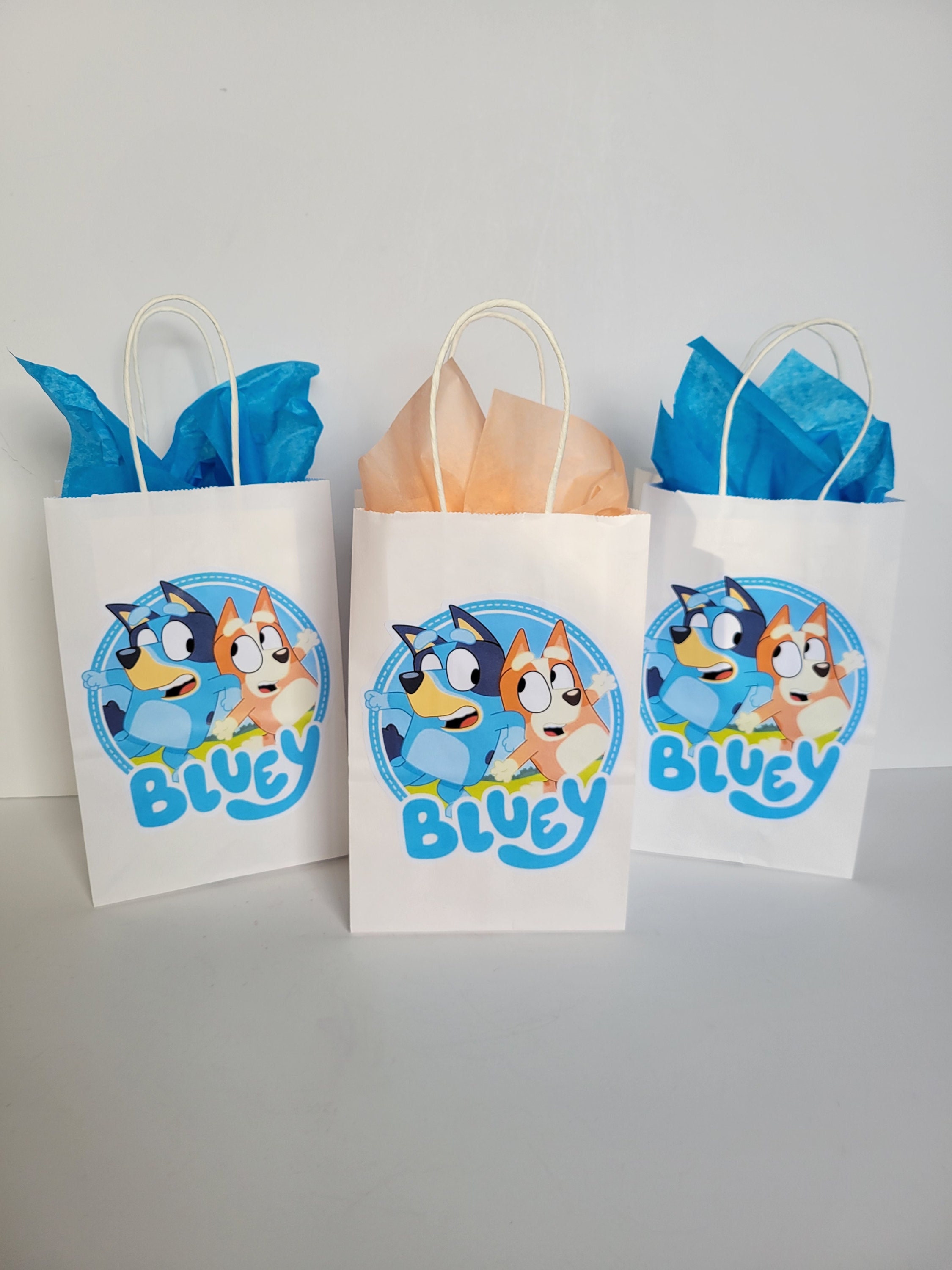 Bluey Paper Favor Bags with Custom Tags