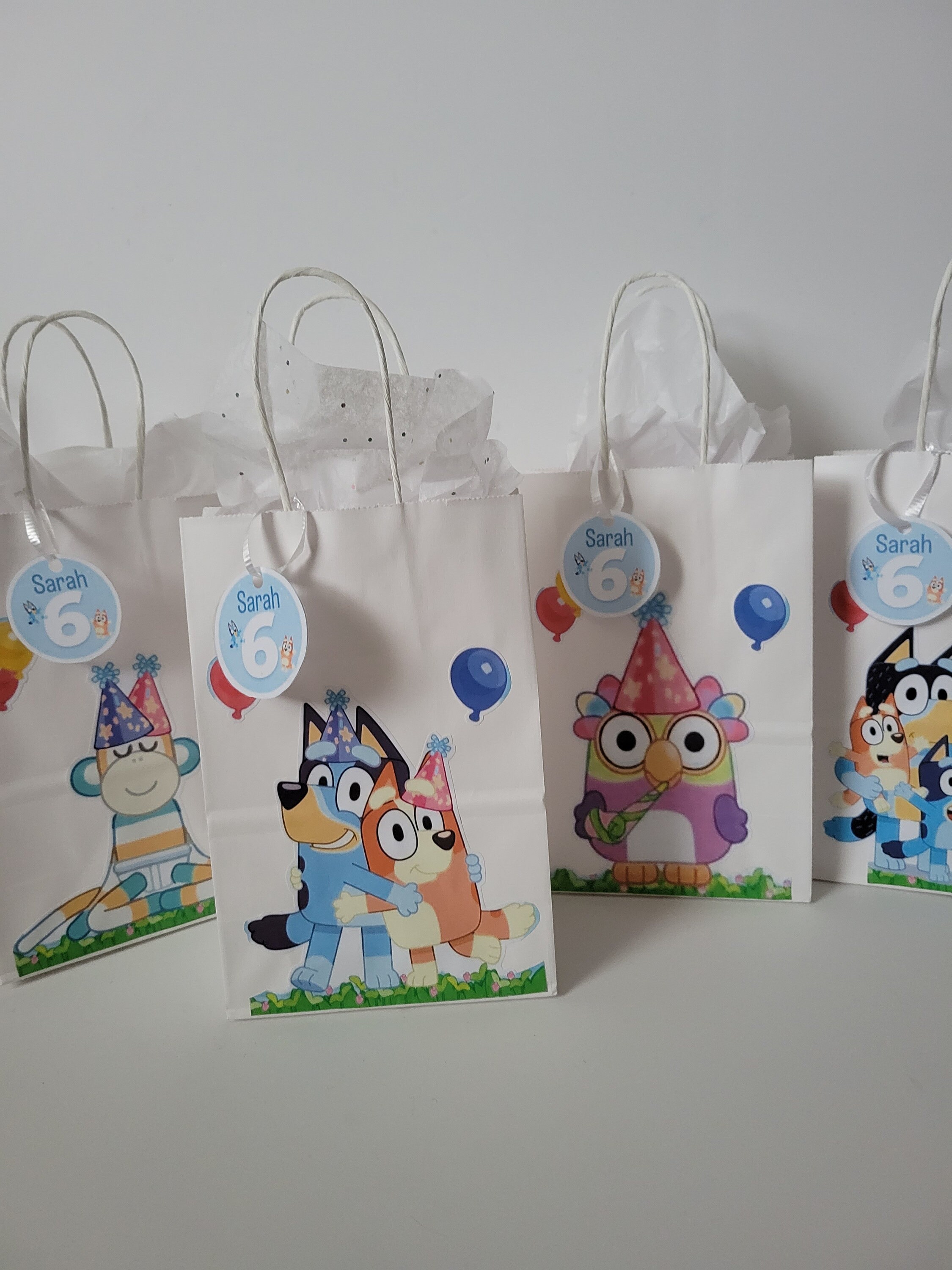 Bluey Paper Bags with Laminated Tags