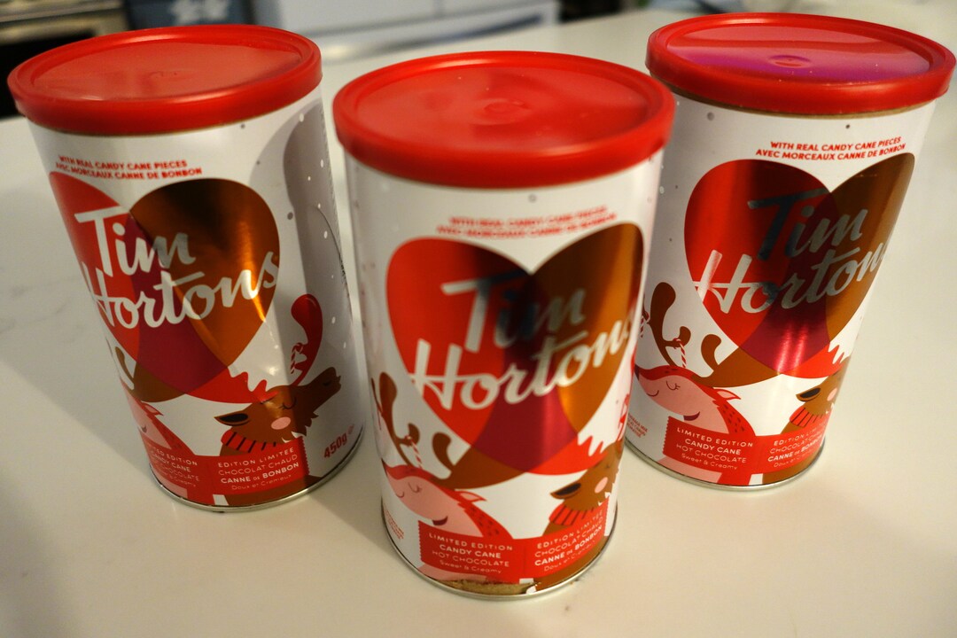 3 Cans Tim Hortons Candy Cane Hot Chocolate Beverage Mix Etsy UK