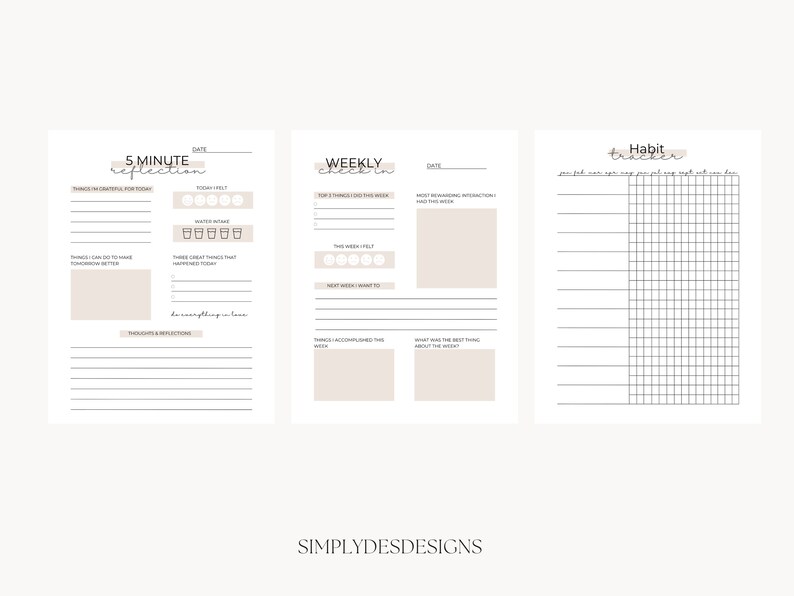 Aesthetic Journal Template Bundle 10 Templates PDF Etsy