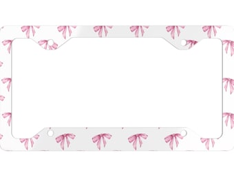 Ultra Slim Pink Bow Nummernschild Rahmen Nettes Auto Zubehör Geschenk für sie Muttertagsgeschenk Kokette Autozubehör für Frauen