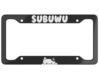 Ultraslanke Subuwu Anime Gluren Kat Metalen Nummerplaat Frame Kat Auto Accessoires JDM Autoliefhebber Cadeau voor Haar Leuke Autoaccessoire
