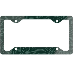 Ultraslank donkergroen topografisch aluminium kentekenplaatframe buitencadeau voor hem Heren autoaccessoire Avontuurlijk geïnspireerd ontwerp voor vrachtwagen