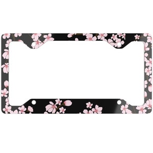 Cadre de plaque d&#39;immatriculation ultra mince en fleurs de cerisier Accessoires de voiture Cadeau pour elle Cadeaux de voiture neuve Cadeau unique pour les nouveaux conducteurs Décoration de voiture pour femme