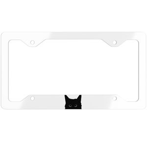 Cadre de plaque d'immatriculation ultra mince en métal pour chat, Personnalisation de plaque d'immatriculation en aluminium, Accessoires de voiture pour chat, Cadeaux pour chat