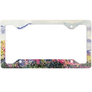 Ultra Slim Oil Painted Nature Floral License Plate Frame Car Accessories Gift For Her New Car Gifts Unique Gift for New Drivers Car Decor