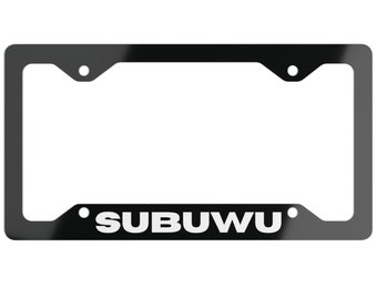 Ultra Slim Subuwu Subaru Aluminum License Plate Frame, License Plate Customization ,Euro, Mechanic, Custom Cars, Imports