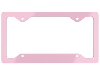 Ultra Slim Solid Pastell Pink Nummernschild Rahmen Auto Zubehör Geschenk für sie Pink Accessoire Einzigartiges Geschenk für neue Fahrer Auto Dekor für Frauen