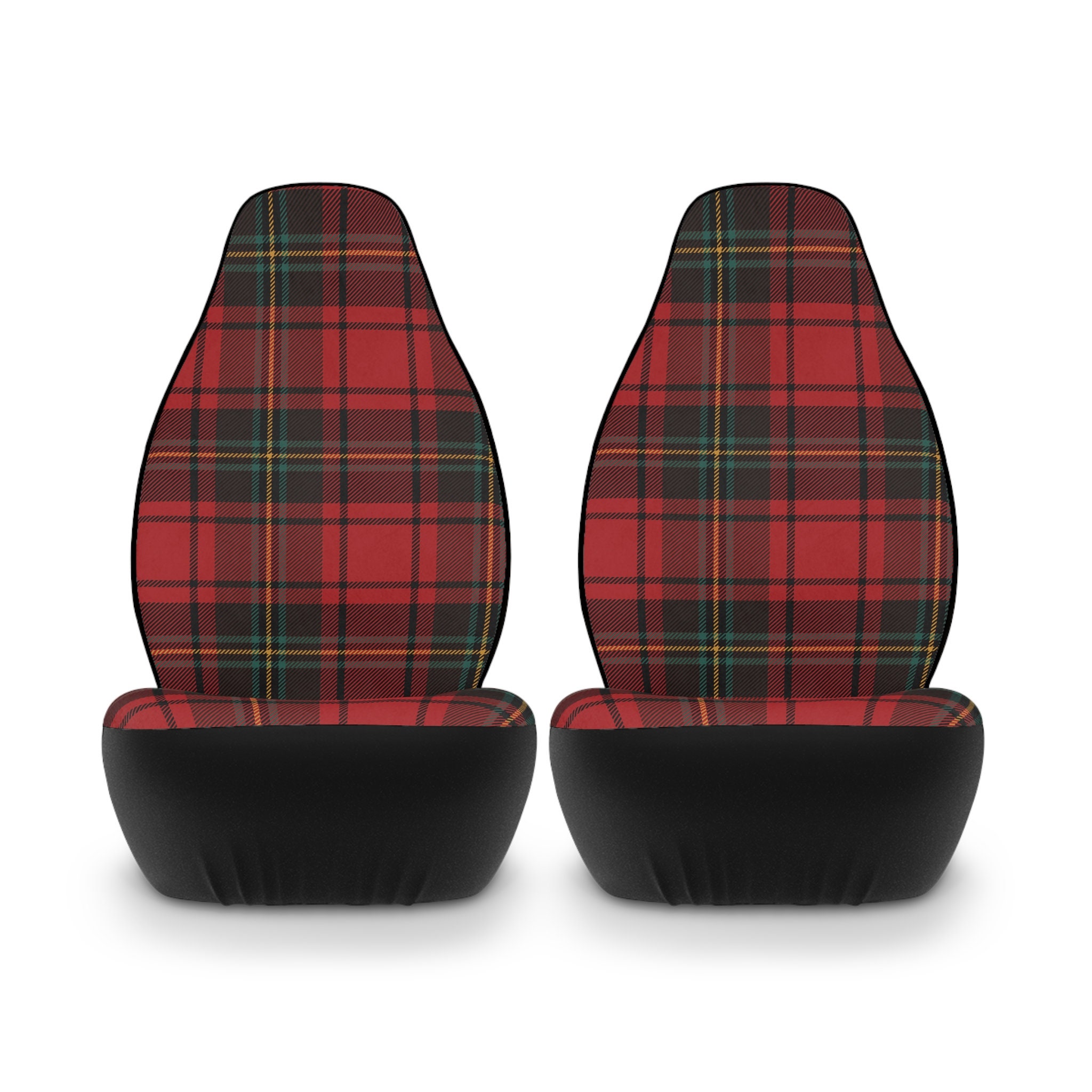 Red Plaid Tartan Car Seat Covers