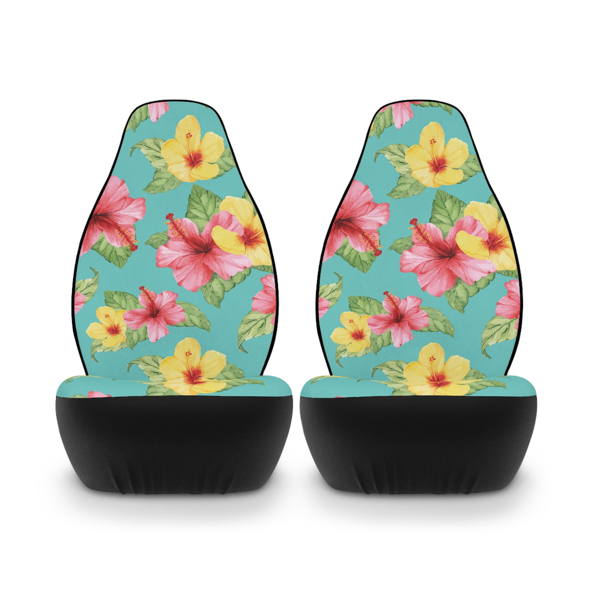 Hibiscus Floral Car Seat Protector, Flower Pattern Seat Cover
