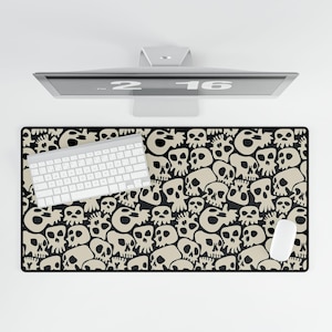 Cartoon Skull Desk Mat Gaming Accessories Gift For Him Goth Decor Cute Desk Mat Aesthetic Computer Accessories Office Gifts Large Mousepad