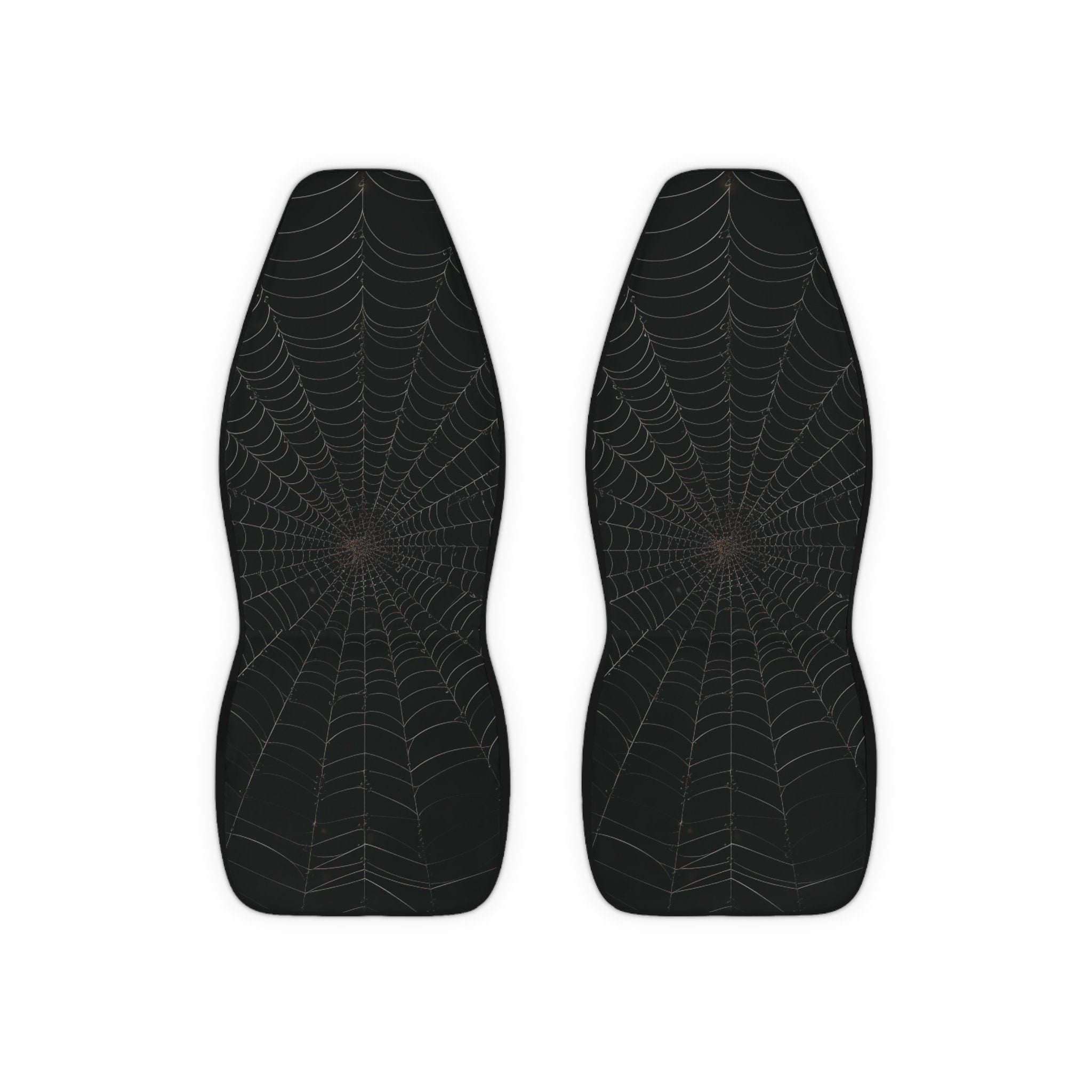 Black Spider Web Car Seat Protector, Spooky Goth Seat Cover