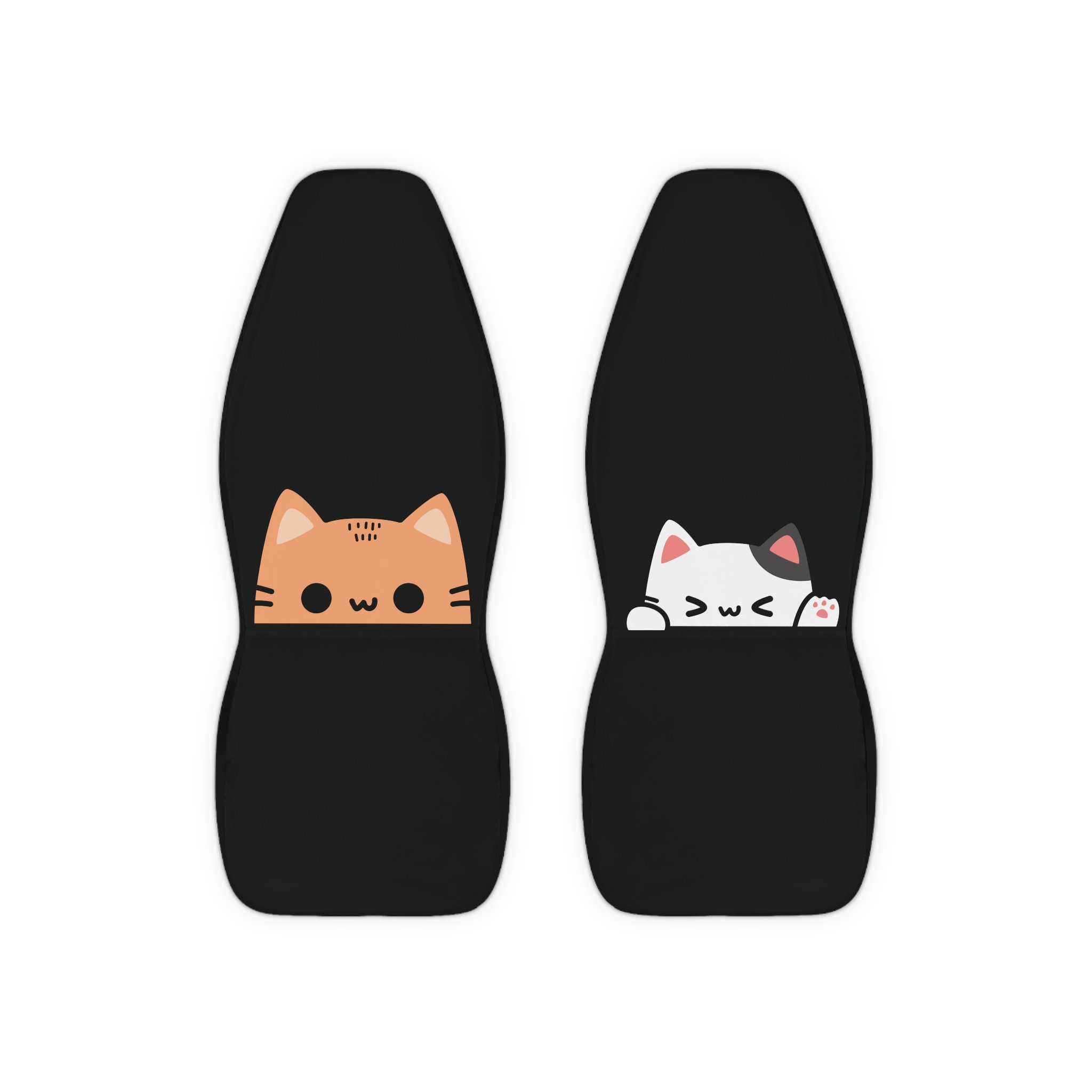 Anime Kawaii Cats- Thick , Peaking Cat, Car Seat Protector