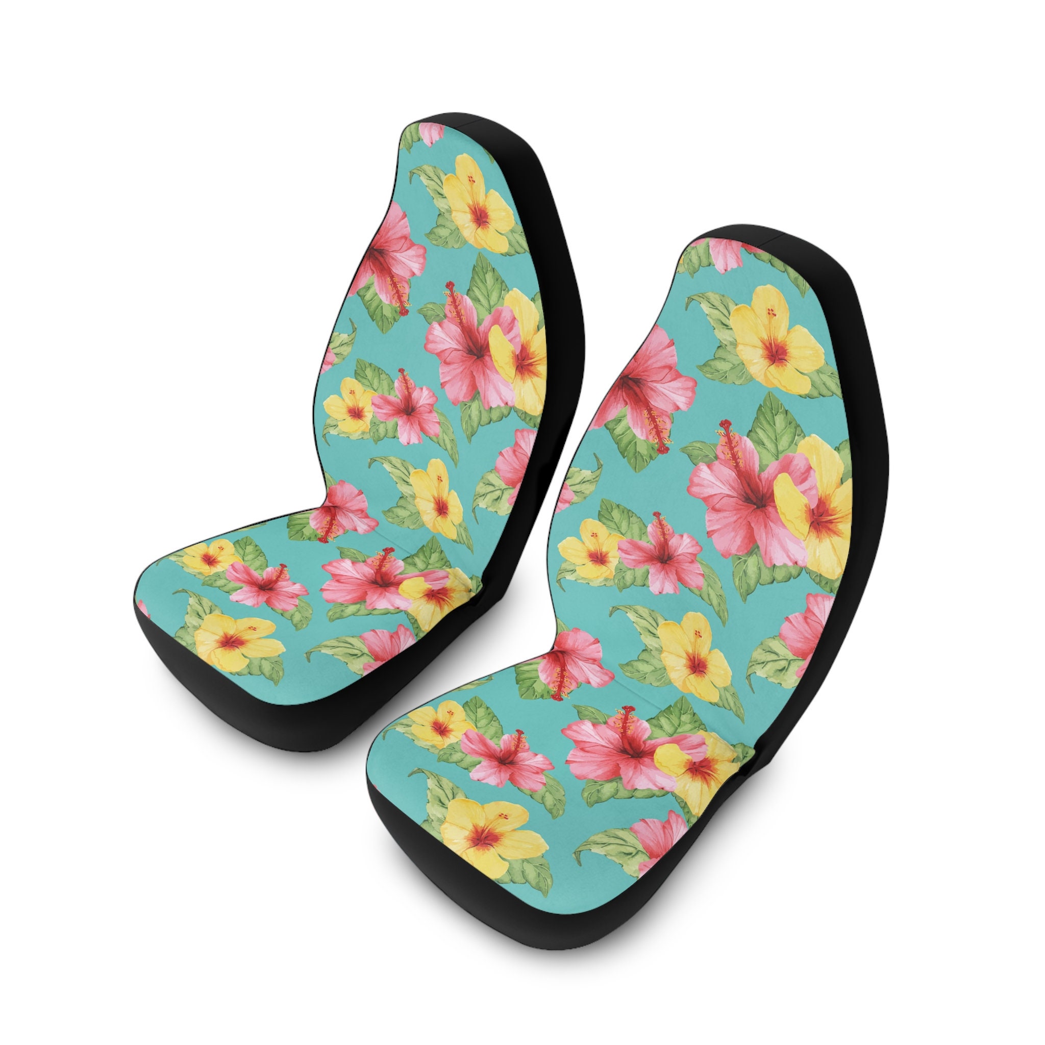 Hibiscus Floral Car Seat Protector, Flower Pattern Seat Cover