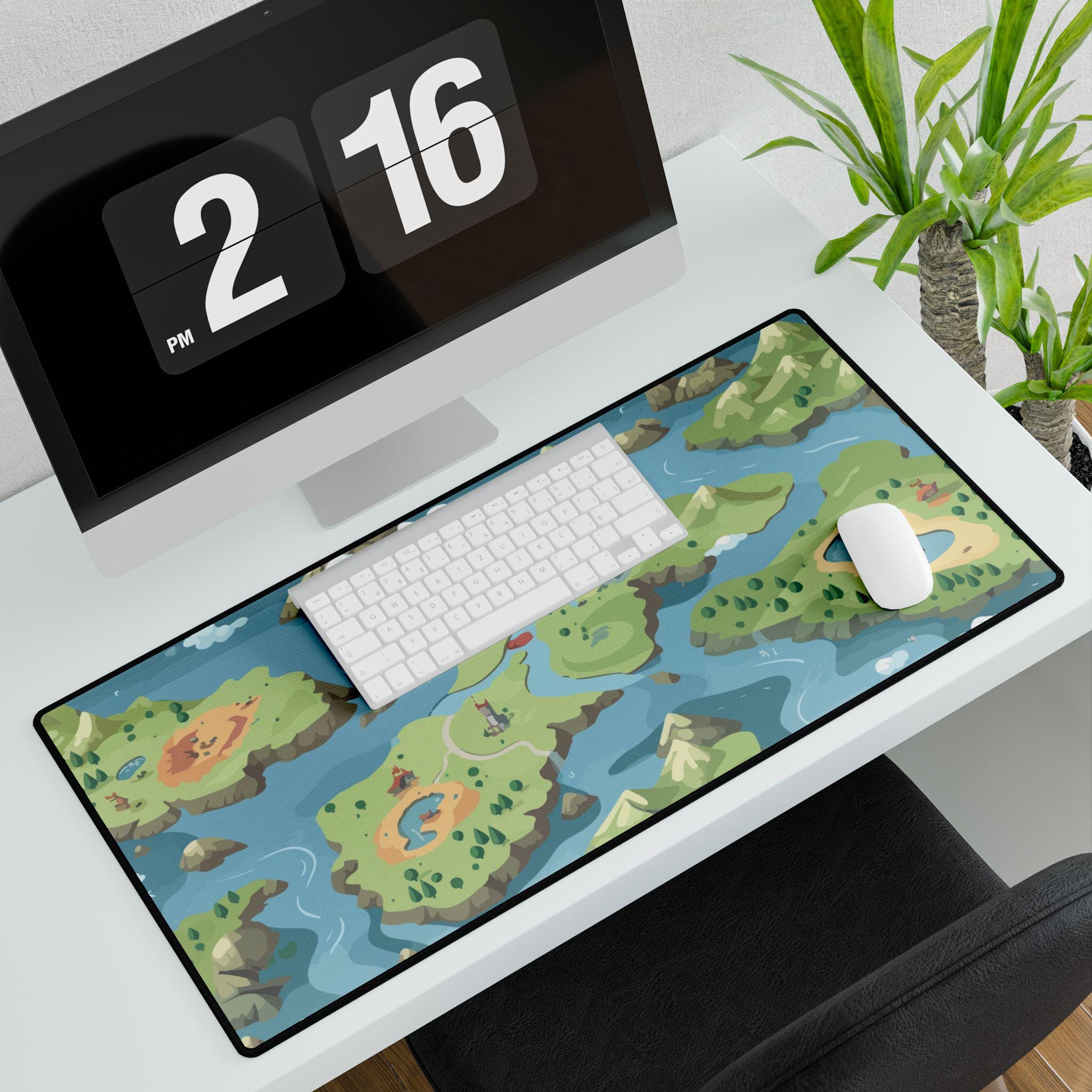 Cute Cozy Gaming Map Desk Mat Desk Mat Extra Large Desk Mat Hygge Desk ...