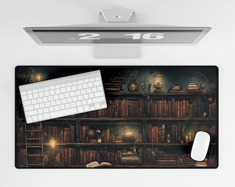 Portalibri Dark Academia, scrivania, libreria, tappetino da scrivania, regalo, tappetino per mouse gotico, tappetino da scrivania Lofi, tappetino da scrivania rustico, regalo per lei