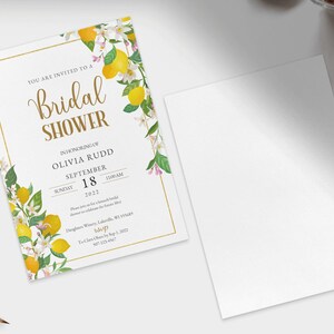 Lemon Citrus Bridal Shower Einladung - Bearbeitbare DIGITALE DATEI - Canva