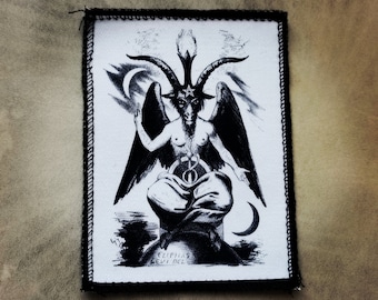 Parche de Baphomet, como es arriba es abajo, tela de algodón orgánico para rituales malignos satánicos ocultos, parche de magia de arte oscuro satánico shatana shaytan