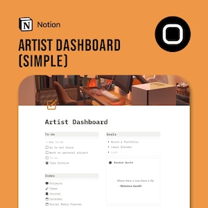 Simple Artist Notion Dashboard Template