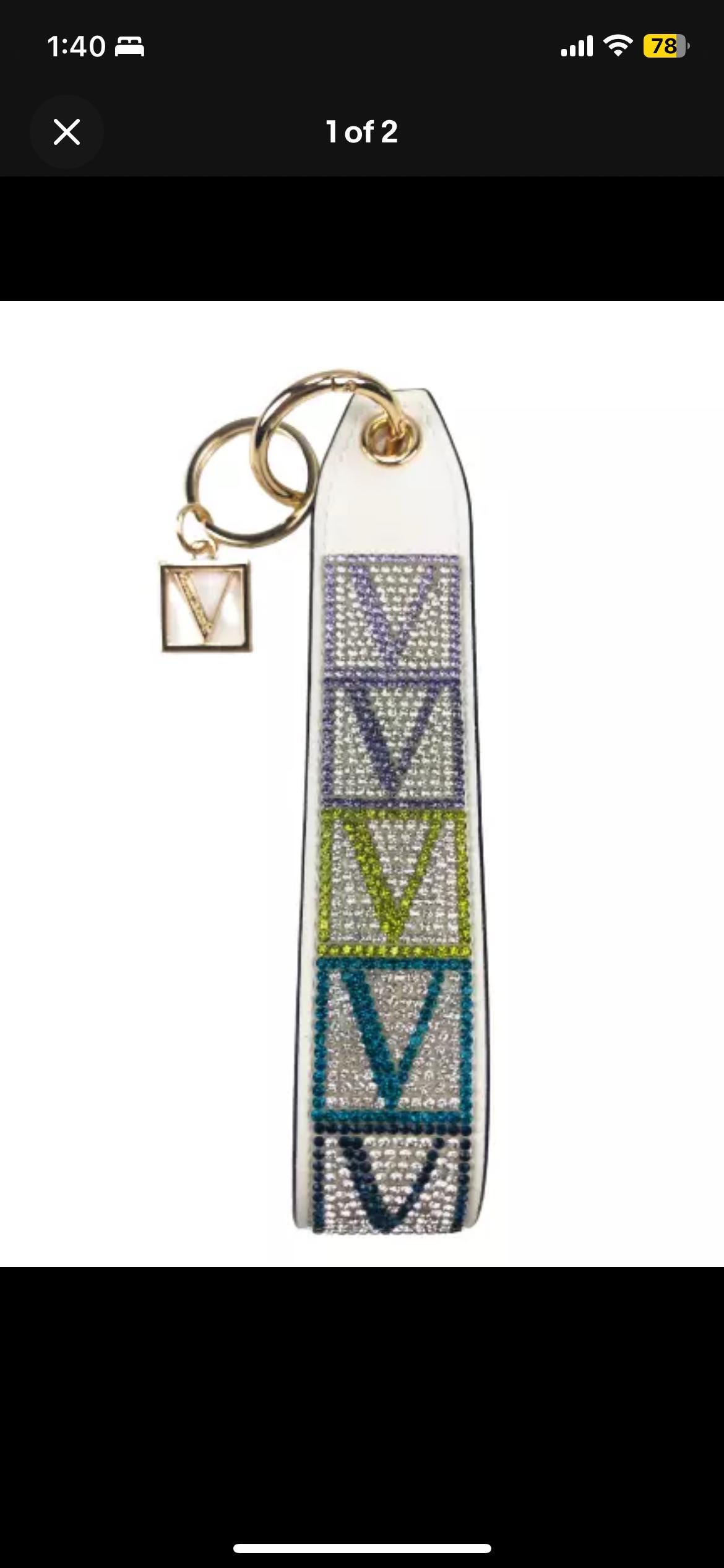 Victoria's Secret Wristlet Strap Keychain Black Rhinestone NEW - Etsy