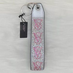 Victoria's Secret Keychain Wristlet Strap Bling Rhinestone Black