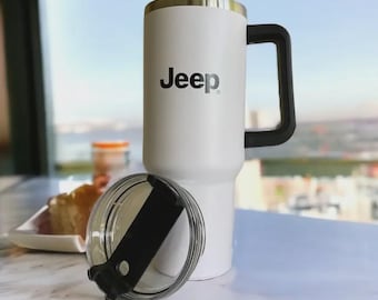 Mug avec poignée - Jeep Text Grille - Blanc