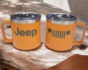 Camper Mug - Jeep Insulated - Orange